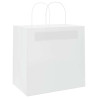 Bolsas de papel kraft con asas 250 uds blanca 26x17x25 cm 3