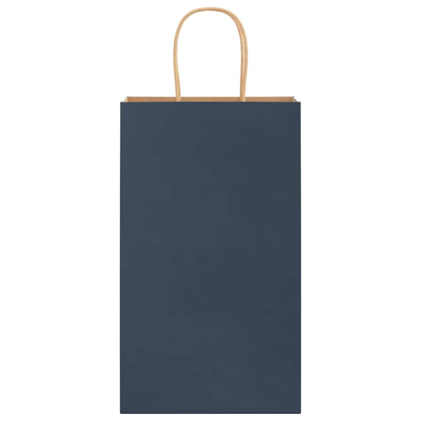 Bolsas de papel kraft con asas 250 uds azul 21x11x36 cm M 3