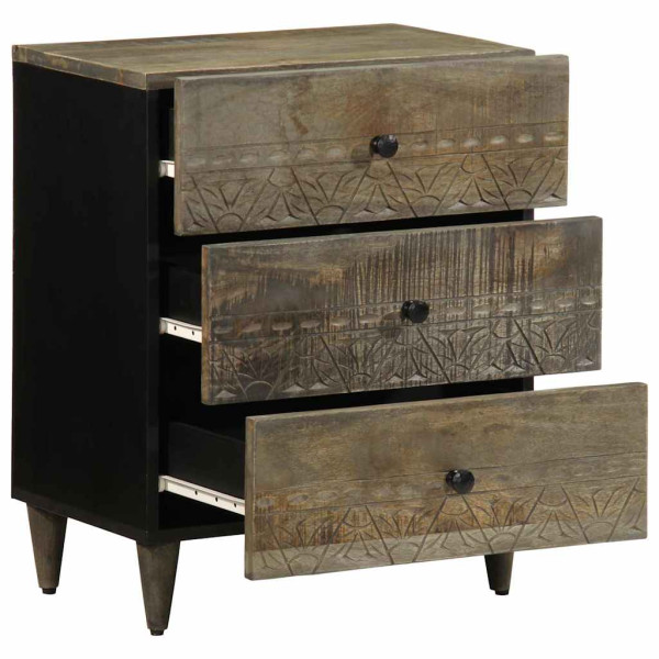 Mesa de cabeceira cinzento claro 50x33x60 cm M 3