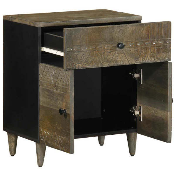 Mesa de cabeceira cinzento claro 50x33x60 cm M 3