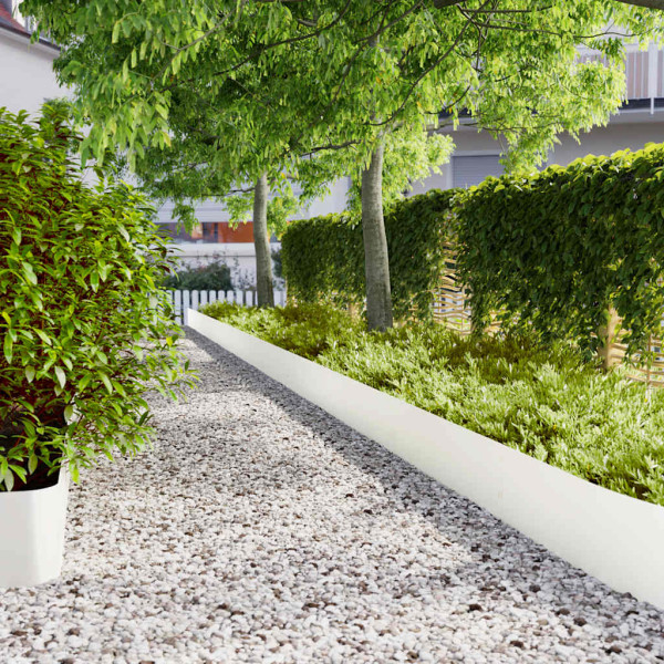 Bordes para césped 10 uds acero laminado frío blanco 25x103 cm D