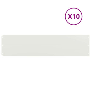 Bordes para césped 10 uds acero laminado frío blanco 25x103 cm H
