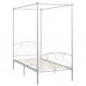 Estructura de cama con dosel metal blanco 100x200 cm 2