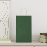 Bolsas de papel kraft con asas 250 uds verde 21x11x36 cm 2