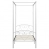 Estructura de cama con dosel metal blanco 100x200 cm 3