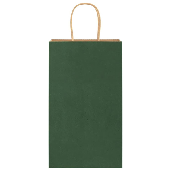 Bolsas de papel kraft con asas 250 uds verde 21x11x36 cm M 5
