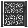 Puerta de jardín diseño hoja de acero negra 105x105 cm 3