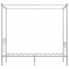 Estructura de cama con dosel metal blanco 100x200 cm 4