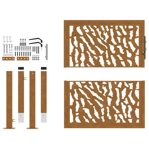 Portão de jardim 105x105 cm projeto de traço de aço resistente M 5