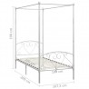 Estructura de cama con dosel metal blanco 100x200 cm 5