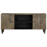 Mueble de TV madera maciza de mango gris claro 105x33.5x46 cm 2