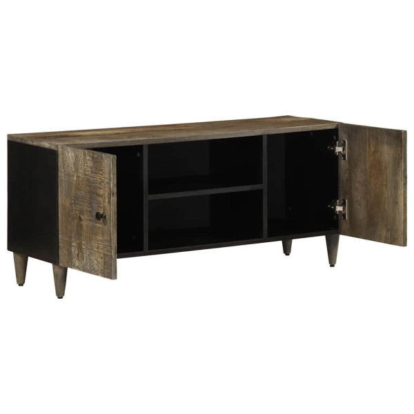 Mueble de TV madera maciza de mango gris claro 105x33.5x46 cm M 3