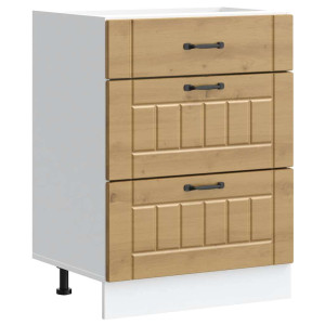 Mueble bajo de cocina Lucca roble artesanal H