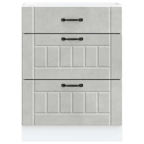 Mueble bajo de cocina Lucca madera contrachapada gris cemento M 4