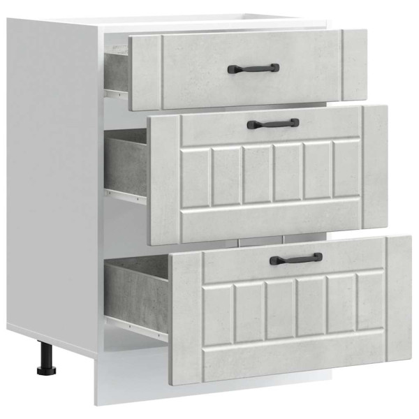 Mueble bajo de cocina Lucca madera contrachapada gris cemento M 5