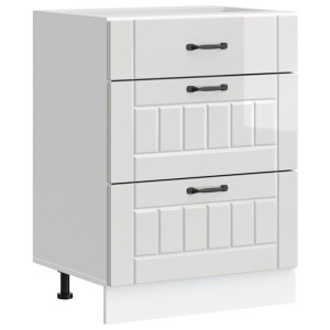 Mueble bajo de cocina Lucca blanca de alto brillo H