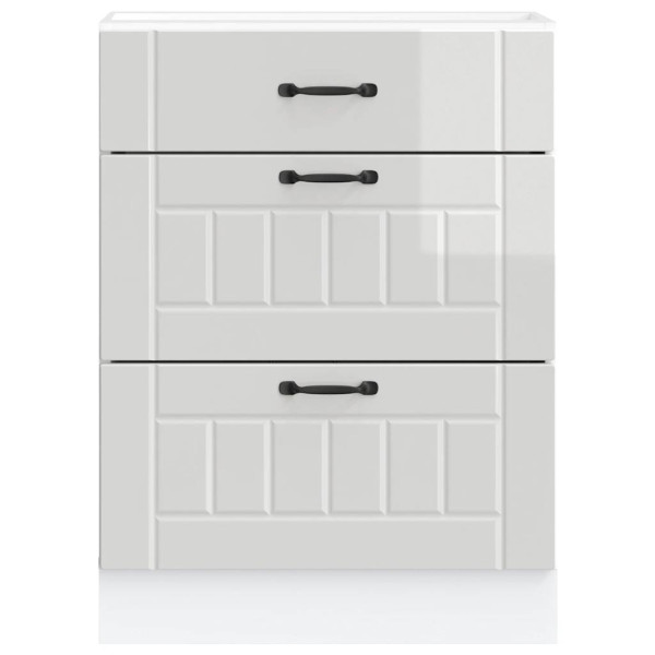 Mueble bajo de cocina Lucca blanca de alto brillo M 4
