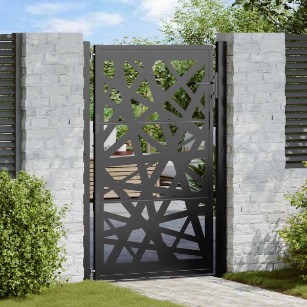 Puerta de jardín de acero negra diseño luminoso 105x155 cm D