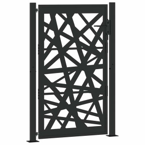 Puerta de jardín de acero negra diseño luminoso 105x155 cm H