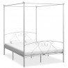 Estrutura de cama com dossel metal branco 140x200 cm 1