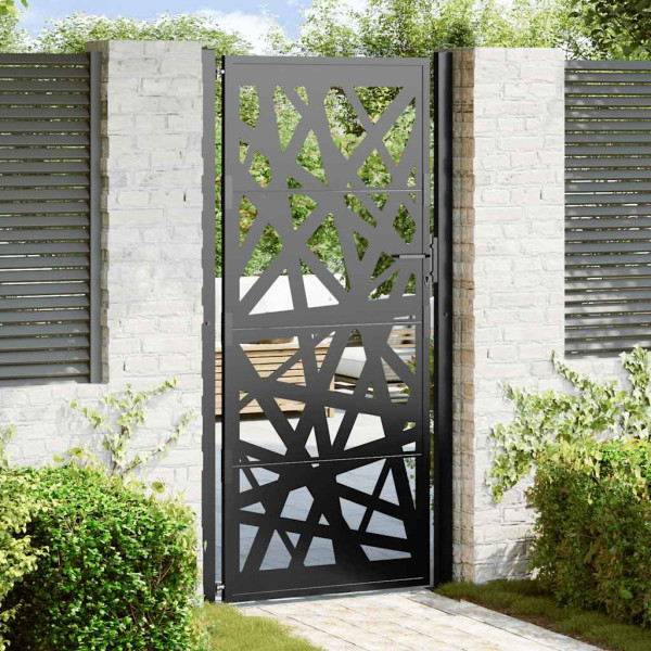 Puerta de jardín de acero negra diseño luminoso 105x205 cm D
