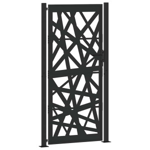 Puerta de jardín de acero negra diseño luminoso 105x205 cm H