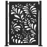 Puerta de jardín diseño ondulado de acero negro 105x130 cm 3