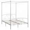Estructura de cama con dosel metal blanco 140x200 cm 2