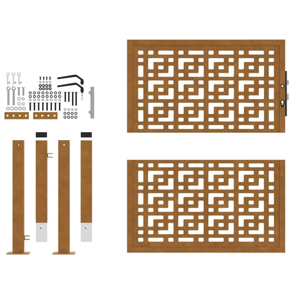 Portão de jardim 105x105 cm design cruzado de aço resistente M 5