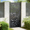 Puerta de jardín diseño llama acero negro 105x205 cm 1