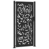 Puerta de jardín diseño llama acero negro 105x205 cm 2