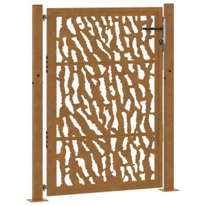 Puerta de jardín diseño con listón acero desgastado 105x130 cm H