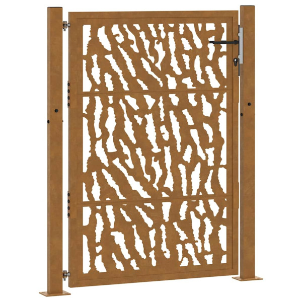 Puerta de jardín diseño con listón acero desgastado 105x130 cm M 2