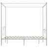 Estrutura de cama com dossel metal branco 140x200 cm 4