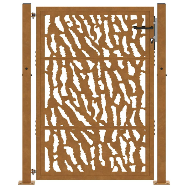 Puerta de jardín diseño con listón acero desgastado 105x130 cm M 4