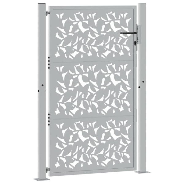 Puerta de jardín diseño de hojas de acero desgastado 105x155 cm M 3