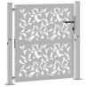 Puerta de jardín diseño de hojas de acero desgastado 105x105 cm 3
