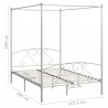 Estrutura de cama com dossel metal branco 140x200 cm 5