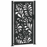 Puerta de jardín diseño ondulado de acero negro 105x180 cm 2