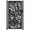 Puerta de jardín diseño ondulado de acero negro 105x180 cm 3