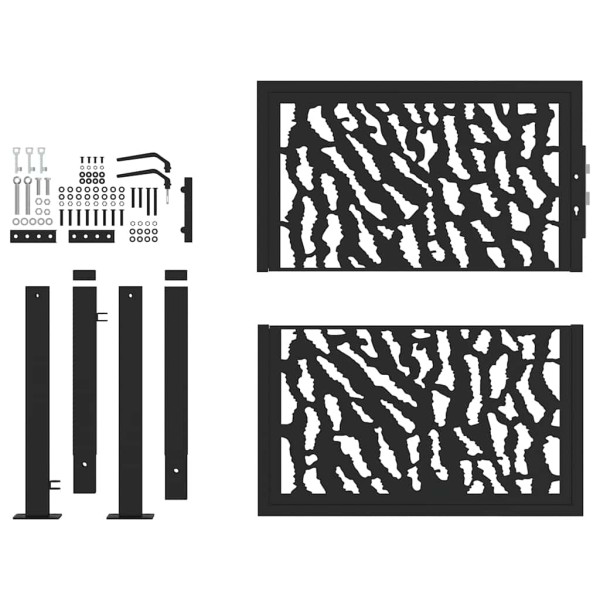 Portão de jardim 105x106 cm projeto de traço de aço preto M 4
