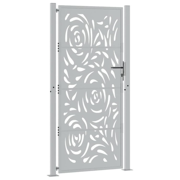 Puerta de jardín diseño llama acero desgastado 105x205 cm M 3
