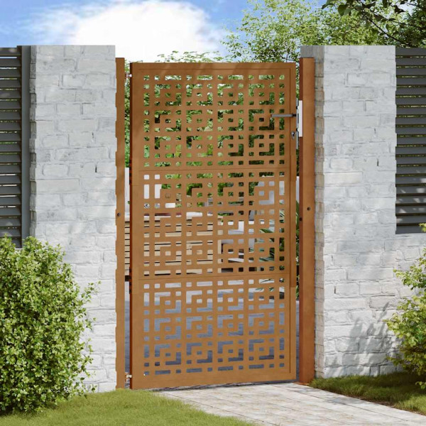 Puerta de jardín diseño en cruz de acero desgastado 105x155 cm D