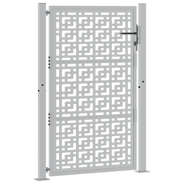 Puerta de jardín diseño en cruz de acero desgastado 105x155 cm M 3