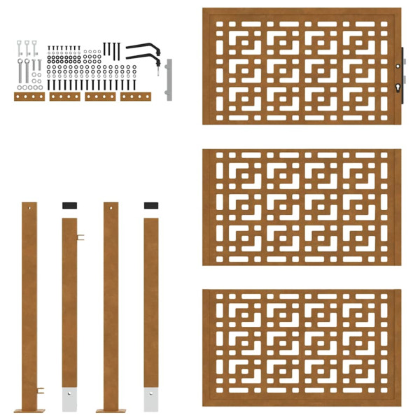 Portão de jardim 105x155 cm design cruzado de aço resistente M 5