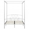 Estrutura de cama dossel 160x200 cm metal branco 3
