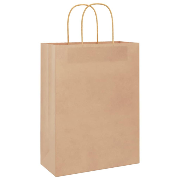 Bolsas de papel kraft con asas 50 uds marrón 26x12x35 cm M 3