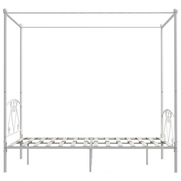 Estrutura de cama dossel 160x200 cm metal branco M 4