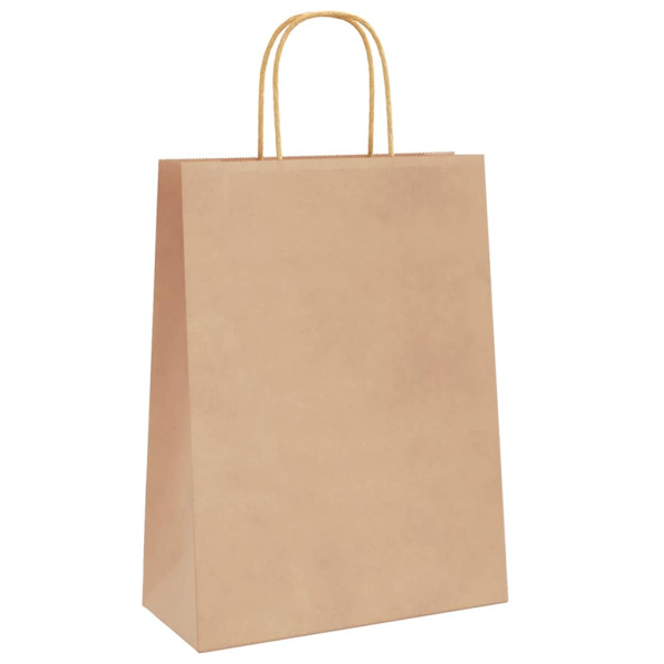 Bolsas de papel kraft con asas 50 uds marrón 26x12x35 cm M 4