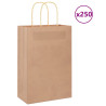 Bolsas de papel kraft con asas 250 uds marrón 21x11x31 cm 1